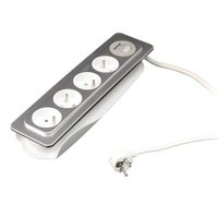 MULTIPRISE - RALLONGE BLOC ORYS 4 Prises 16A + inter Chrome