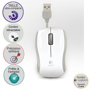 SOURIS Logitech Corded Mouse M125 White SOURIS Logitech Corded Mouse M125 White