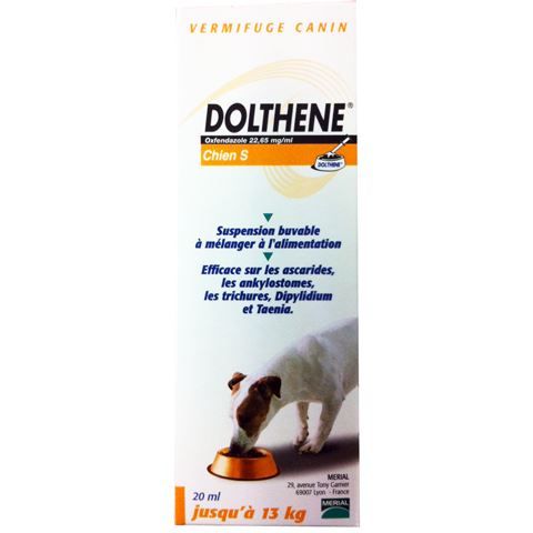 Dolthene S (chien de moins de 13 kg) 20 ml Dolthene est un vermifuge