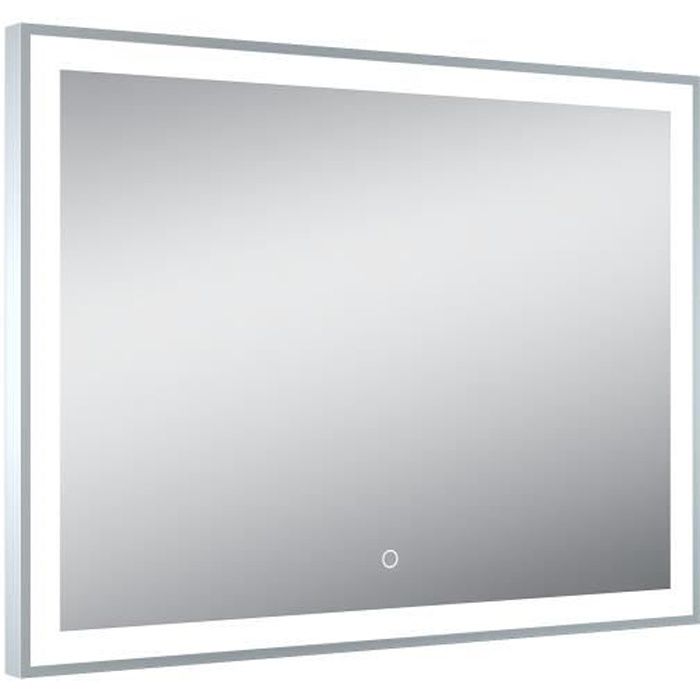 Miroir lumineux LED Miroir argent 5 mm, cadre aluminium brossé Zone