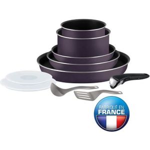 TEFAL INGENIO ESSENTIAL Batterie de cuisine 10 pi?ces L2029802 16-18-20-22-26cm Tous feux sauf induction cassis