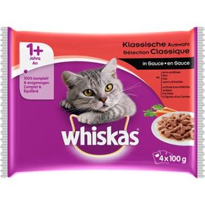 WHISKAS Nourriture Pour Chats Ragout Savoureux 4x100 G