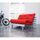 Pack Futon Matelas Latex Rouge Structure en Bois