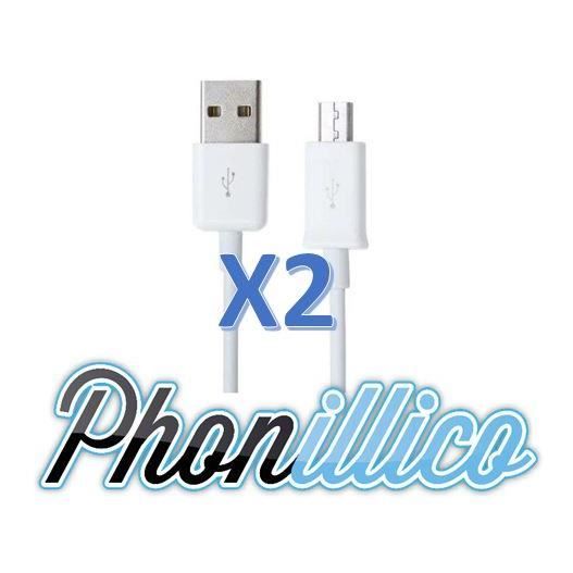 Lot 2 Cables Micro usb Blanc pour Alcatel One Touch Pop S7 Achat