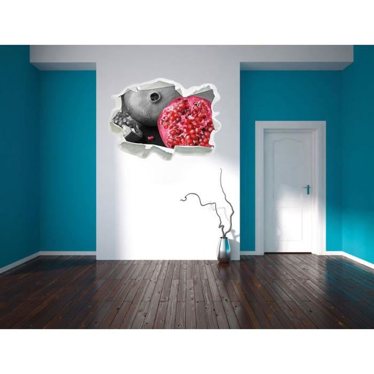 Exotique grenade noir / blanc, mur 3d de la taille du papier ...