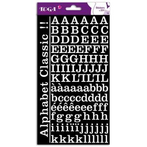 TOGA Set de 2 planches de stickers alphabet - blanc
