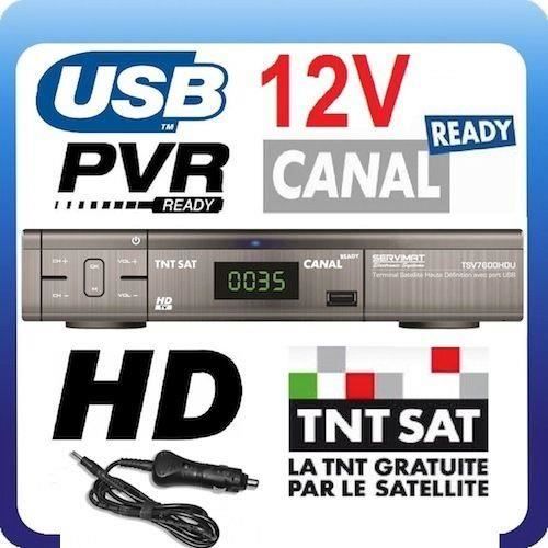 DÉMODULATEUR SATELLITE TNTSAT 12V 220V CAMPING HD récepteur
