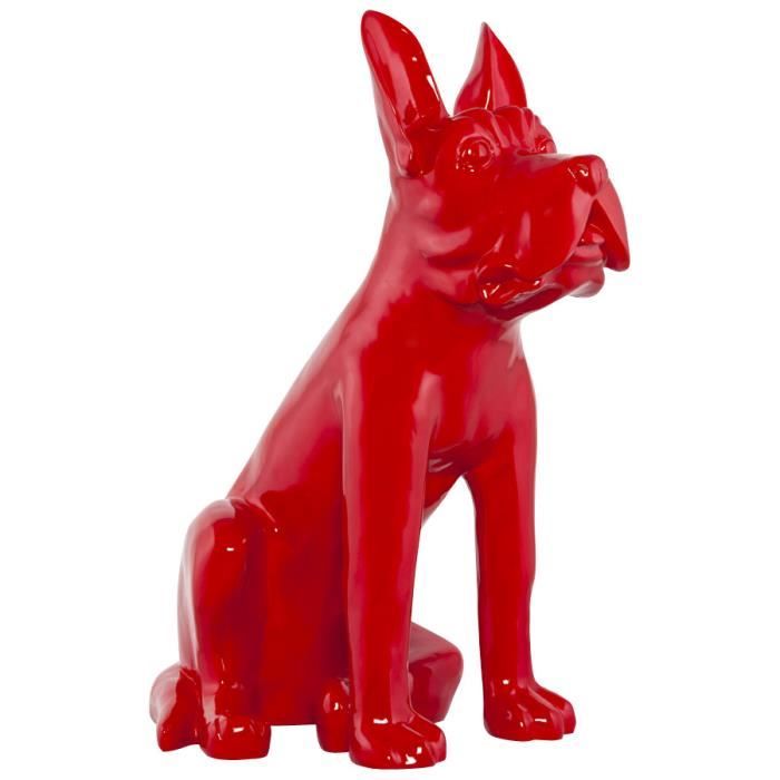 Statue déco 'PUPPY' chien en polyrésine rouge Achat / Vente statue