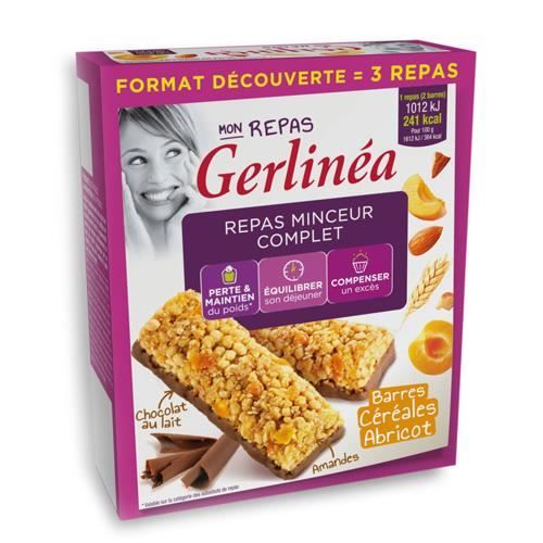 Gerlinéa - Barres Repas Minceur Céréales Abricot Choco ...