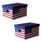 BOITE DE RANGEMENT Lot CLEMENTINA FROG de 2 boîtes décor USA
