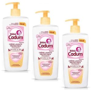 PACK BEBE CADUM Merveille de miel Cr?me lavante protectrice bain/douche 750ml x3