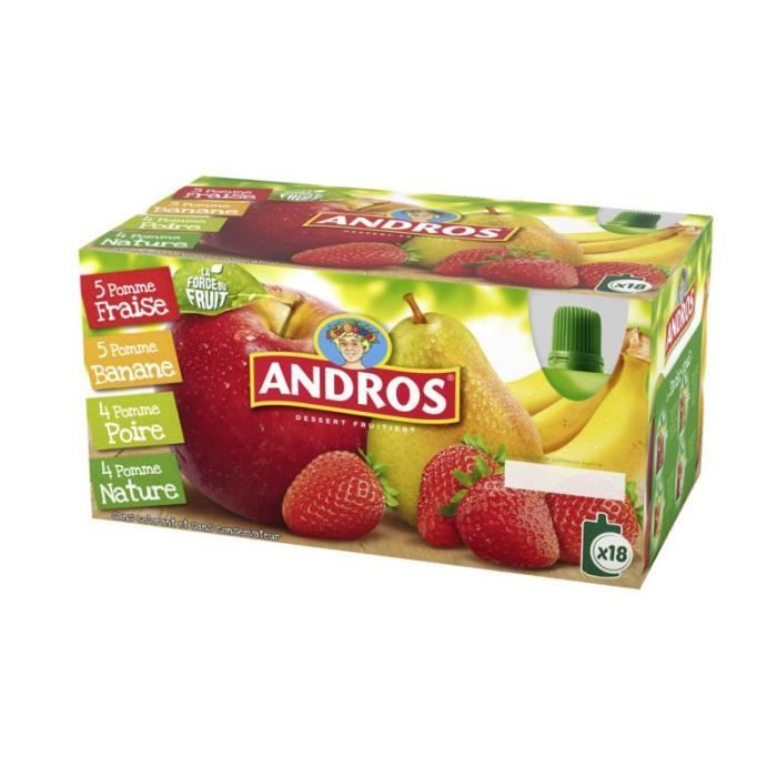 ANDROS Andros gourdes panachées 18x90g Achat / Vente compote Andros