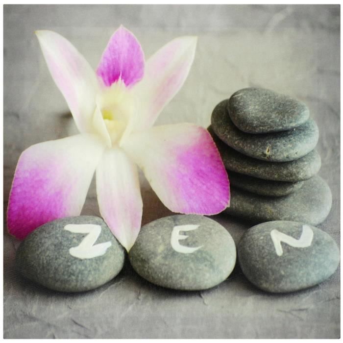 TABLEAU , TOILE Tableau Toile Cadre Zen Fleur Rose Galets Tag N\u2026
