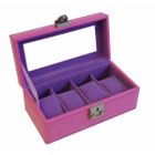 BOITE A MONTRE COFFRET BOITE 4 MONTRES PVC HAUTE QUALITE ROSE