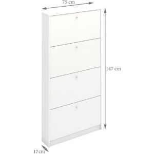 FINLANDEK Meuble ? chaussures KUIVA 75 cm - Blanc mat