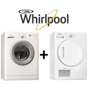 PACK Lavage/Séchage WHIRLPOOL: Lave-linge AWOD2850 8,5kg A++ / + S?che-linge DDLX80113 8kg- B