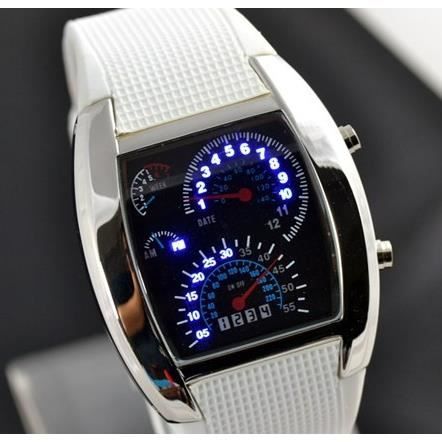 montre silicone led watch binaire compteur voiture