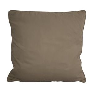 LA MAISON CHARME Coussin déhoussable 100% coton sergé 60 cm taupe
