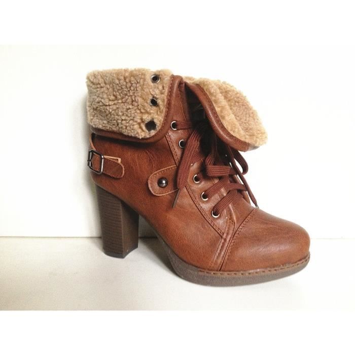 Bottine talon fourrure taupe botte MONTANTES OS... - Achat  Vente ...