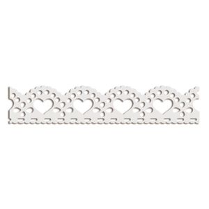 TOGA Ruban adhésif - dentelle - c?ur festonné - blanc - 3m