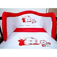 Ensemble de 3 pièces de lit bébé Escargot ROUGE Ensemble de 3 pièces de lit bébé Escargot ROUGE