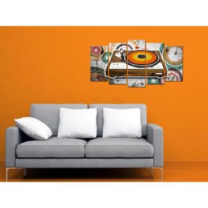 Tableau Déco Vintage Tourne Disque - 150x80 cm