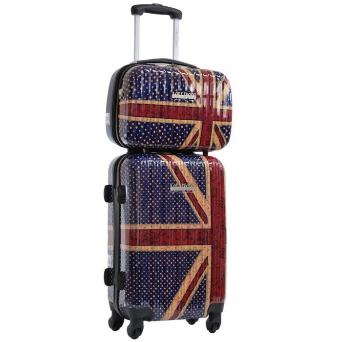 Valise et trousse vanity Lollipops Union Jack Bleu Multicolore Achat