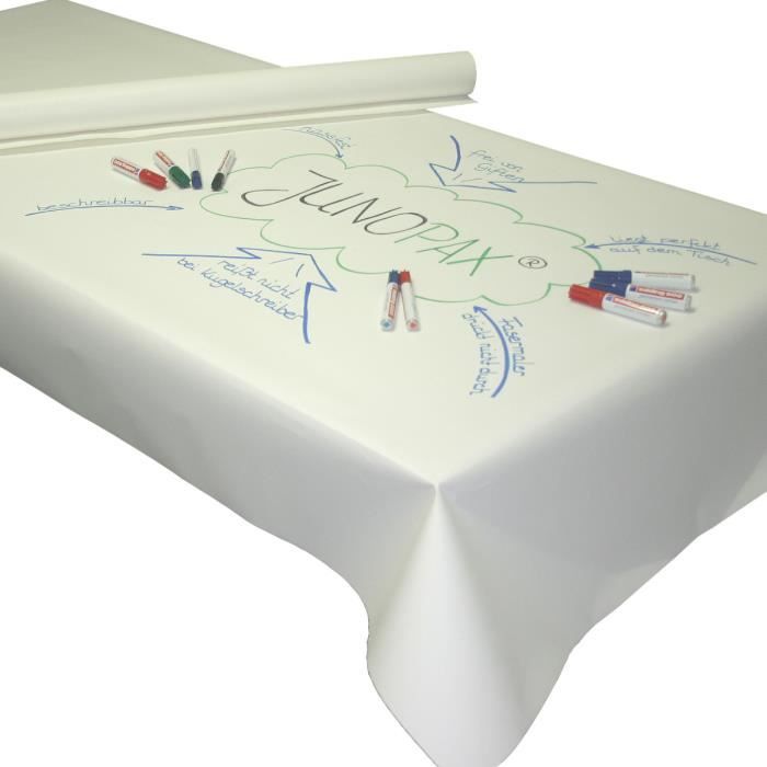 Nappe En Papier JUNOPAX 50m X 1,15m Crème | Étanche, Lavable, Imprimé Relief