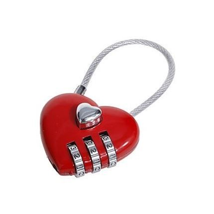 OW-Travel Cadenas Cœur Rouge TSA 2 Pièces - Pour Valises, Bagages, Casiers - Sécurité Voyage