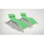 CHAISE LONGUE - TRANSAT  Lot 2 bains de soleil alu et textilène vert