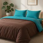 HOUSSE DE COUETTE  CASATXU Housse 240x260cm + Taies CHOCO / TURQUOISE