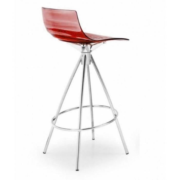 Chaise de bar design l'EAU de CALLIGARIS rouge transparente Achat / Vente tabouret de bar