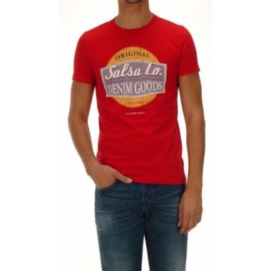 shirt Salsa Jean Regular Logo 738   Tee shirt manches courtes rouge