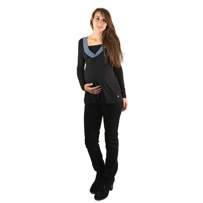 Jean de grossesse et maternité noir Pantalon jean pour femme