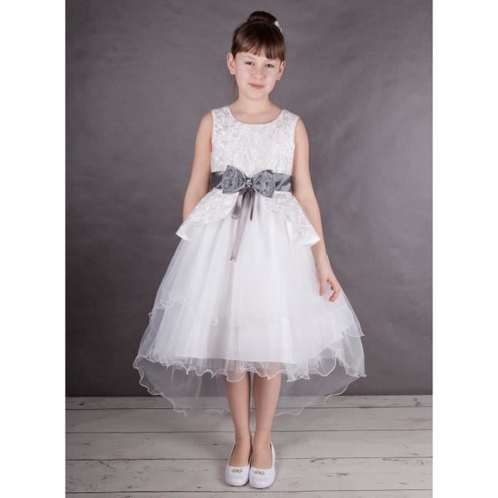 ROBE DE CÉRÉMONIE Robe de cérémonie fille avec traine Liam Gris. \u2039\u203a
