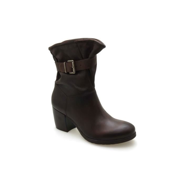 Boots Café Noir GE 106 Cuir Achat / Vente bottine Boots Café Noir
