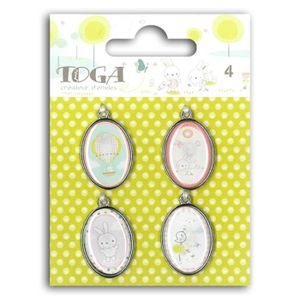 TOGA Lot de 4 médaillons epoxy Bout'chou