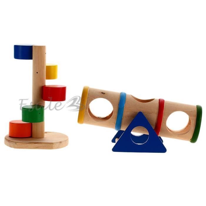 Escalier Echelle + Tunnel Tape cul en Bois pour Hamster Chinchilla