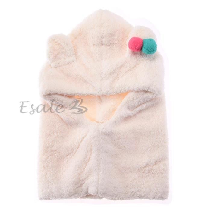 Bonnet Cagoule Capuche &agrave; &Eacute;charpe Cache Col Tour Cou BLANC pour