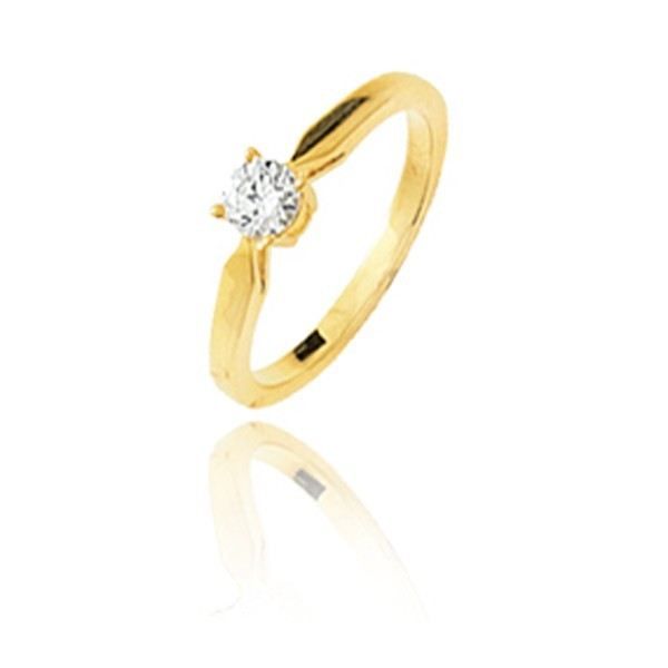 Bague Solitaire Pour Femme En Or Jaune Sertie D'un Diamant - La ... Bague Solitaire Pour Femme En Or Jaune Sertie D'un Diamant - La ...