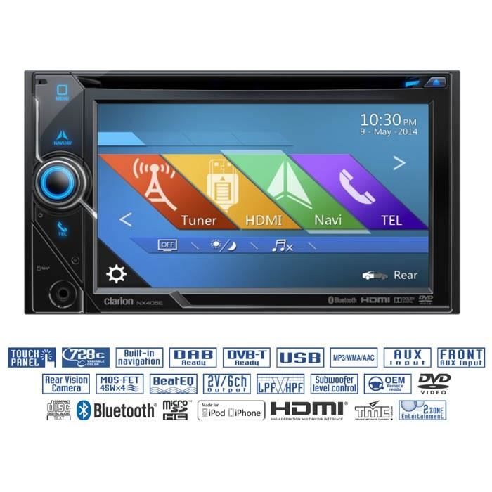 CLARION NX405E Autoradio 2 DIN GPS DVD Bluetooth autoradio double din