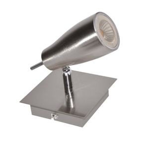 NOVA Spot 10x10 cm nickel satiné LED intégré 1 lumi?re GU10 5W, 310 lumens, 4200°k blanc neutre