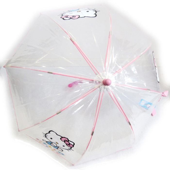 Parapluie Enfant "Hello Kitty" cloche rose pâle transparent Neyrat