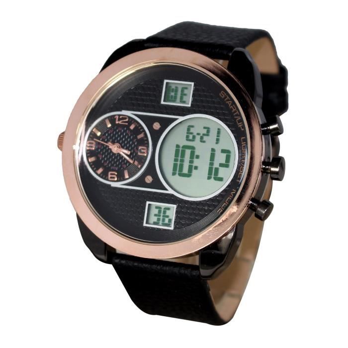 montre aiguille digitale double affichage