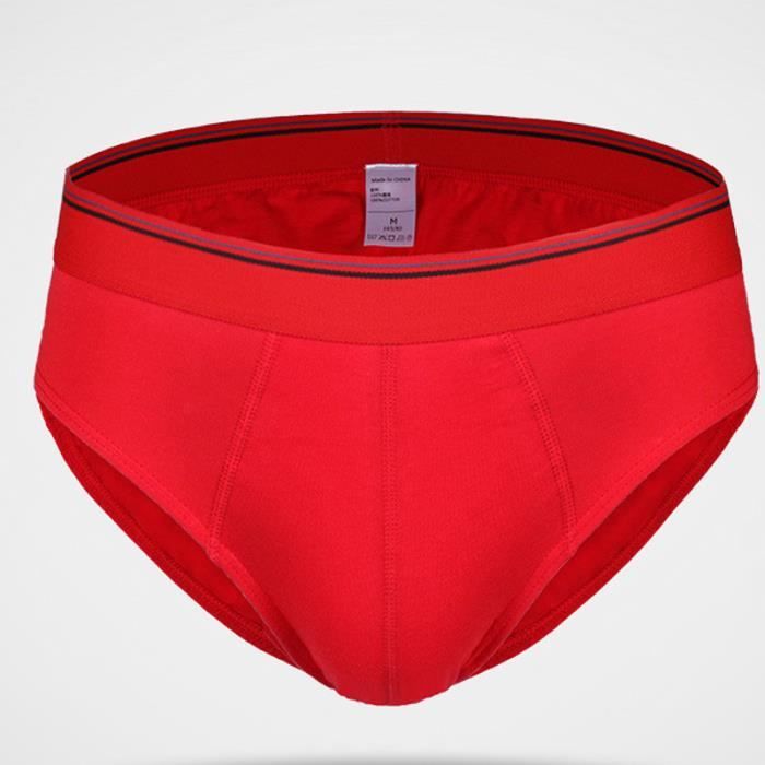 Slip Homme Sexy Coton Marque Mode Sous Vetemen Homme Rouge Rouge Achat / Vente culotte slip