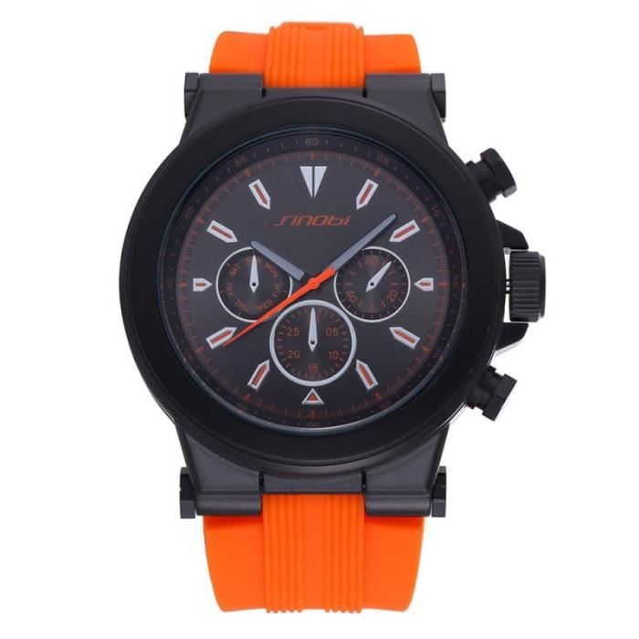 Montre de sport pour Homme Bracelet Orange en silicone Achat / Vente bracelet montre connec