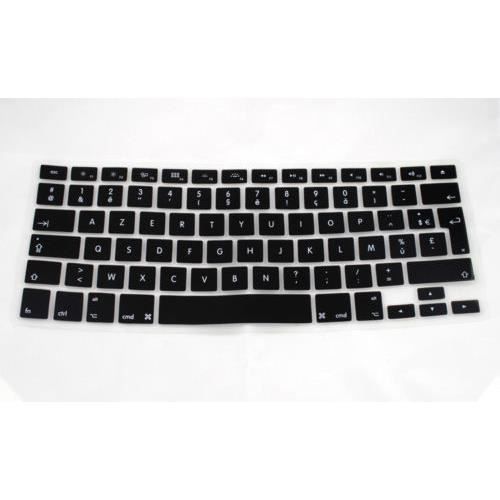 Protection clavier AZERTY silicone MacBook PRO/AIR/13.3/15.3 Noir