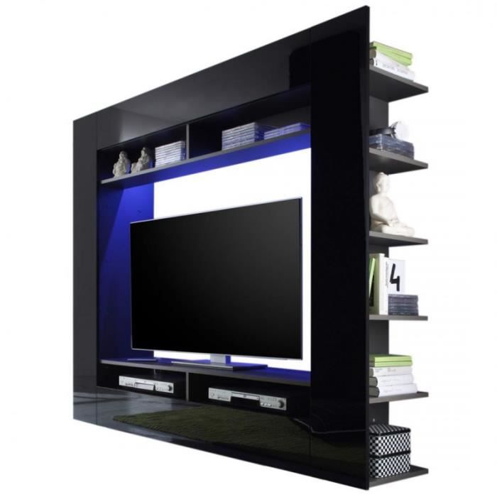 Meuble TV Combinaison murale noir - Achat / Vente meuble tv Meuble TV