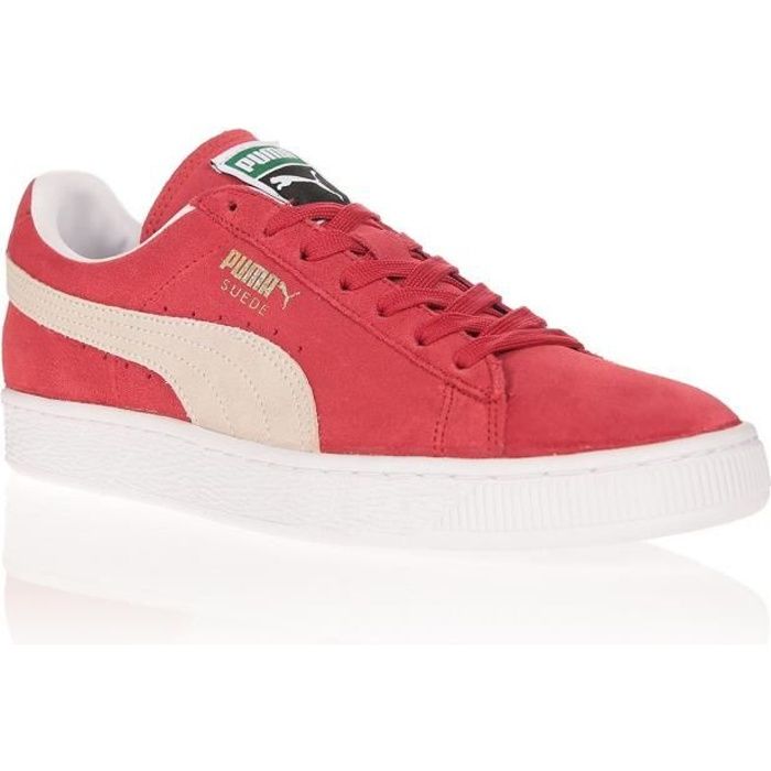 chaussure puma suede femme rouge
