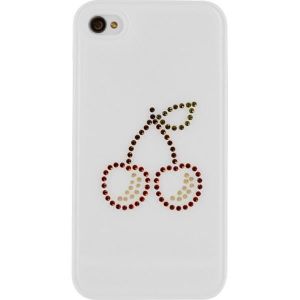 SWAROVSKI Coque rigide Iphone 4 / 4S Motif Cerise - Rouge